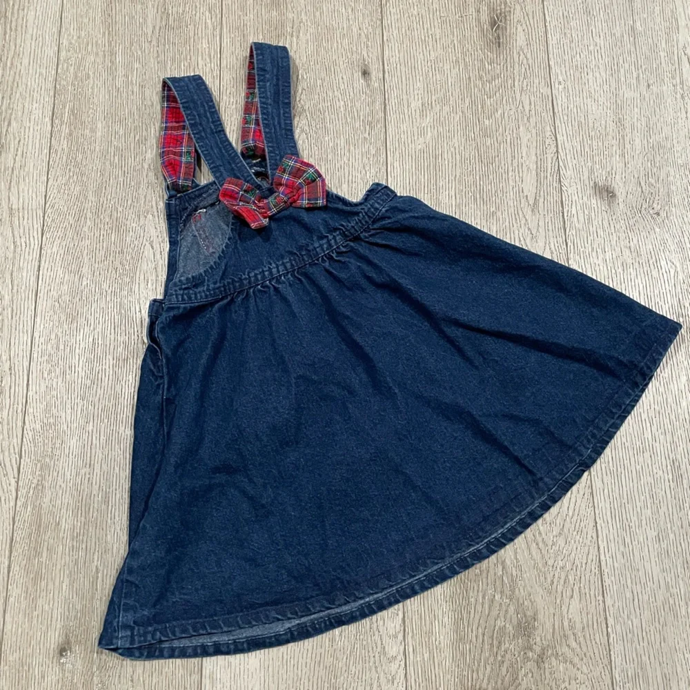 Vintage Oshkosh plaid denim toddler dress